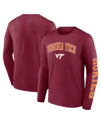 Men's Fanatics Maroon Virginia Tech Hokies Distressed Arch Over Logo Long Sleeve T-shirt