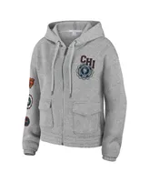 Women's Wear by Erin Andrews Heather Gray Chicago Bears Full-Zip Hoodie