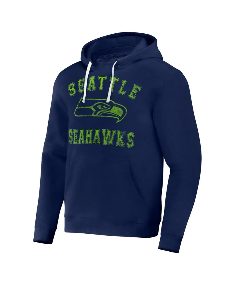 Men's Nfl x Darius Rucker Collection by Fanatics Navy Distressed Seattle Seahawks Coaches Pullover Hoodie