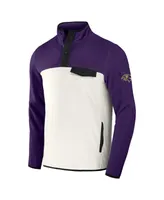 Men's Nfl x Darius Rucker Collection by Fanatics Purple, Cream Baltimore Ravens Micro Fleece Quarter-Snap Jacket