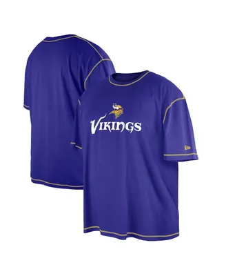 Men's New Era Purple Minnesota Vikings Third Down Big and Tall Puff Print T-shirt