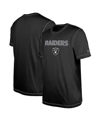 Men's New Era Black Las Vegas Raiders Third Down Puff Print T-shirt