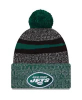 Men's New Era Black, Green New York Jets 2023 Sideline Sport Cuffed Pom Knit Hat