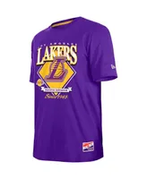 Men's New Era Purple Los Angeles Lakers Throwback T-shirt