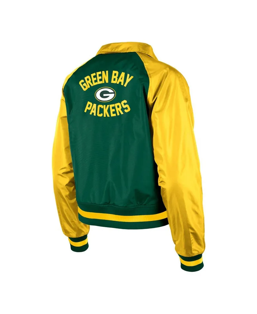 Women's New Era Green Bay Packers Coaches Raglan Full-Snap Jacket