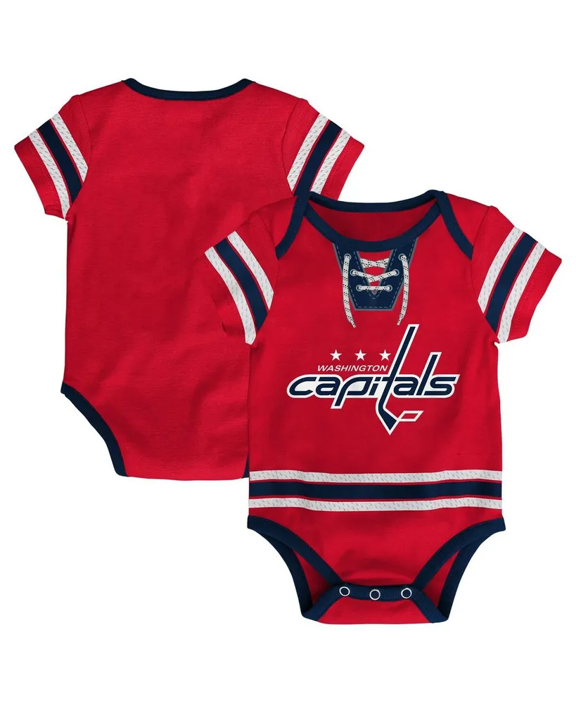 Infant Boys and Girls Red Washington Capitals Hockey Jersey Bodysuit