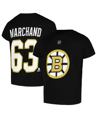 Big Boys Brad Marchand Black Boston Bruins Name and Number T-shirt