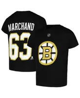 Big Boys Brad Marchand Black Boston Bruins Name and Number T-shirt