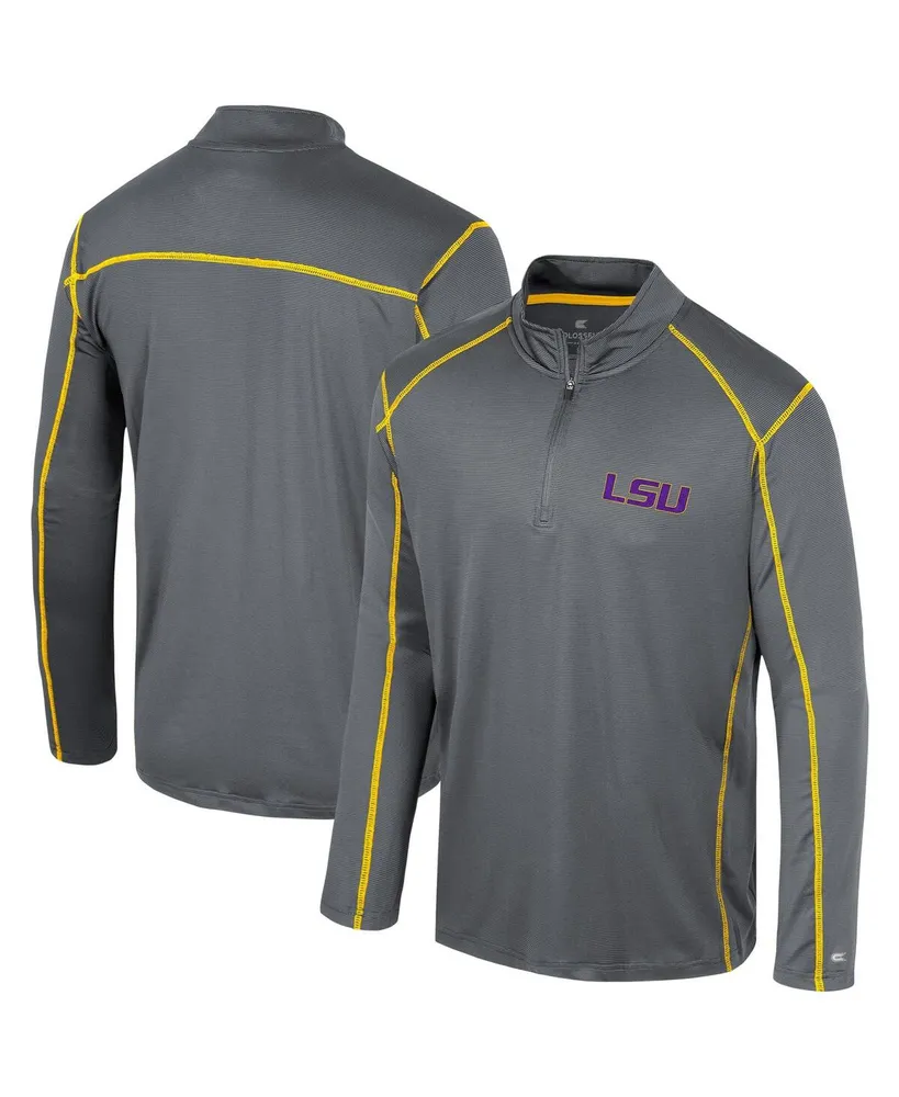 Men's Colosseum Black Lsu Tigers Cameron Quarter-Zip Windshirt