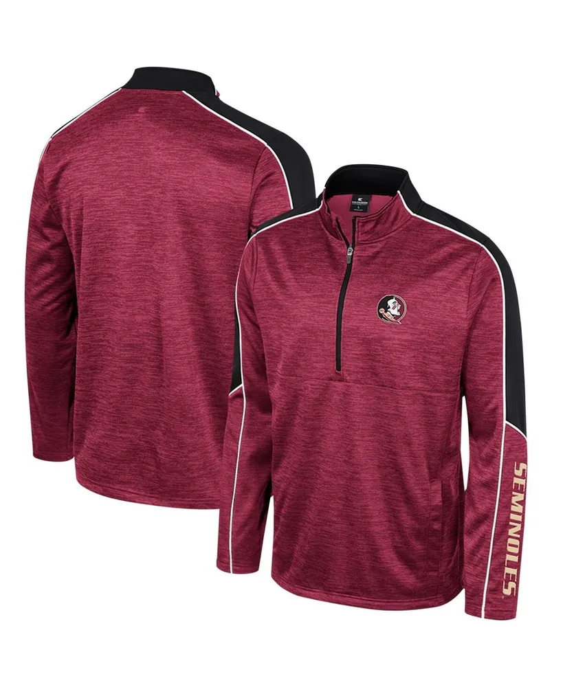 Men's Colosseum Garnet Florida State Seminoles Marled Half-Zip Jacket