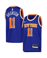 Big Boys Nike Jalen Brunson Blue New York Knicks Swingman Jersey - Icon Edition