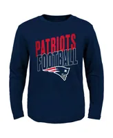 Big Boys Navy New England Patriots Showtime Long Sleeve T-shirt