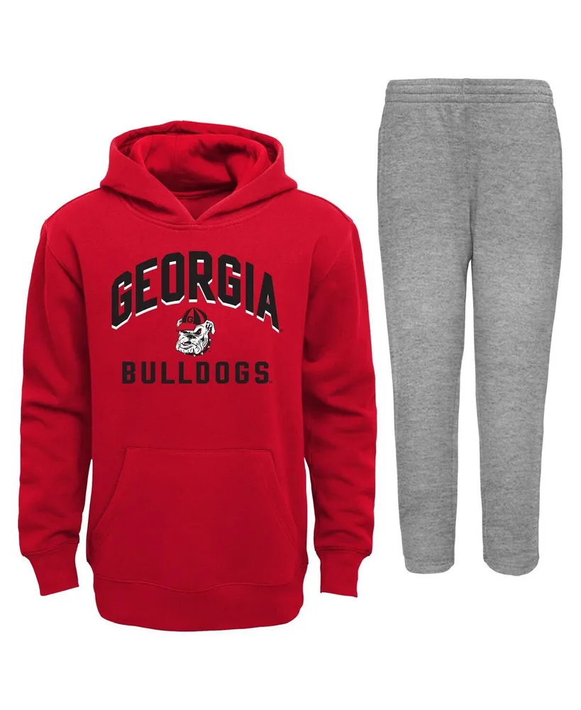 Infant Boys and Girls Red, Gray Georgia Bulldogs Play-By-Play Pullover Fleece Hoodie and Pants Set