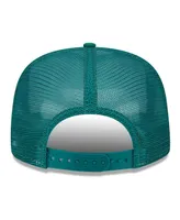Men's New Era White, Green New York Jets Banger 9FIFTY Trucker Snapback Hat