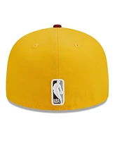 Men's New Era Yellow, Red Golden State Warriors Fall Leaves 2-Tone 59FIFTY Fitted Hat