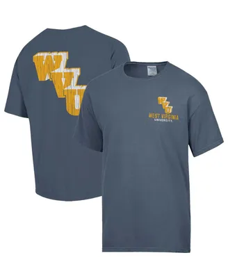 Men's Comfortwash Steel Distressed West Virginia Mountaineers Vintage-Like Logo T-shirt