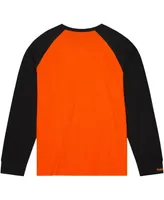 Men's Mitchell & Ness Orange Oklahoma State Cowboys Legendary Slub Raglan Long Sleeve T-shirt