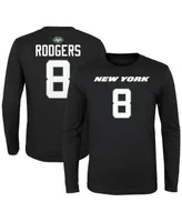 Big Boys Aaron Rodgers Black New York Jets Mainliner Player Name and Number Long Sleeve T-shirt