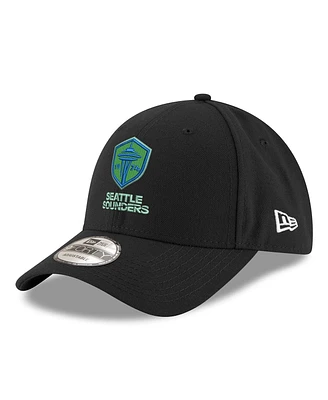 Men's New Era Black Seattle Sounders Fc Lockup 9FORTY Adjustable Hat