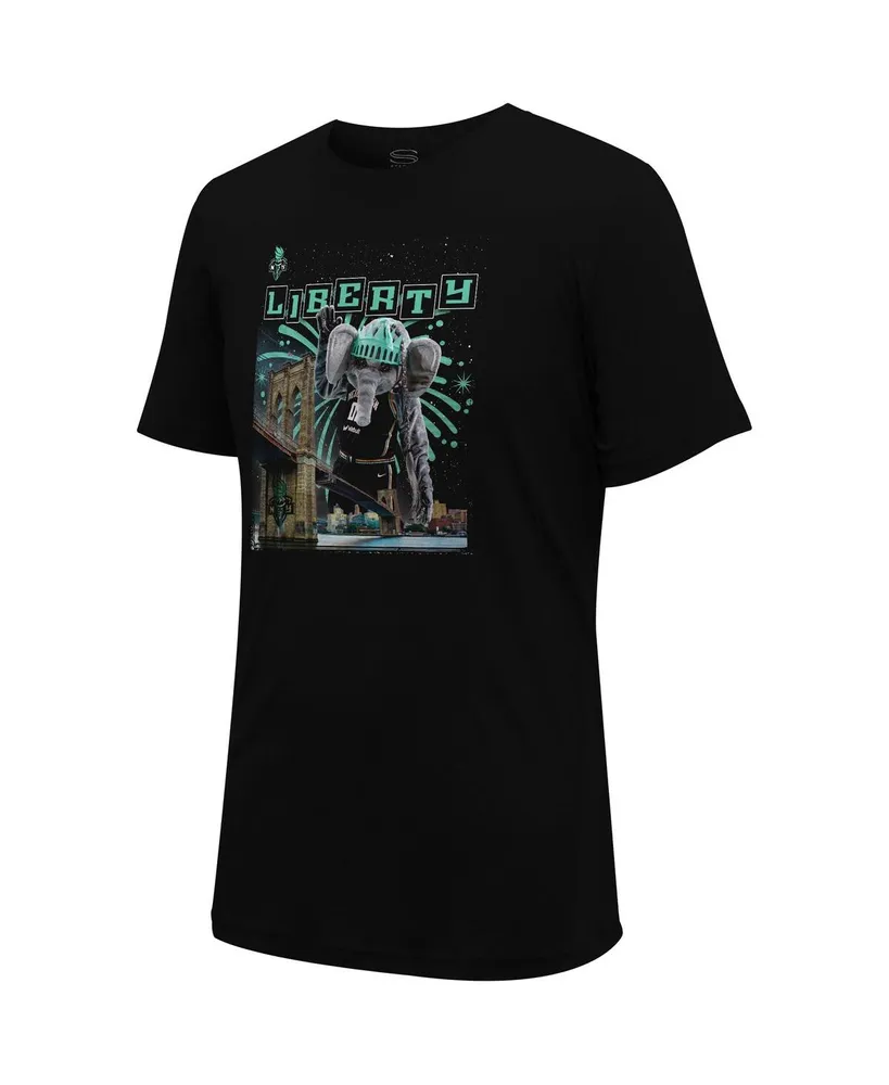 Men's and Women's Stadium Essentials Black New York Liberty Mascot Mania T-shirt