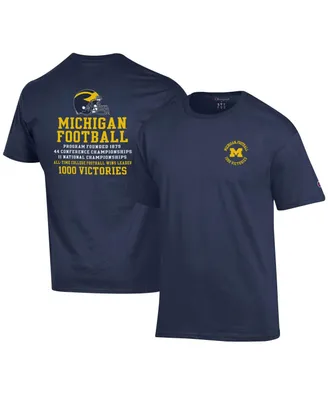 Men's Champion Navy Michigan Wolverines Football All-Time Wins Leader T-shirt