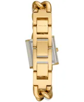 Michael Kors Women's Mk Chain Lock Three-Hand Alabaster and Gold-Tone Stainless Steel Watch 25mm - Two