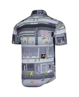 Men's Rsvlts Gray Teenage Mutant Ninja Turtles Bodacious Button Mashers Kunuflex Button-Down Shirt