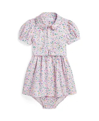 Polo Ralph Lauren Baby Girls Belted Floral Oxford Dress