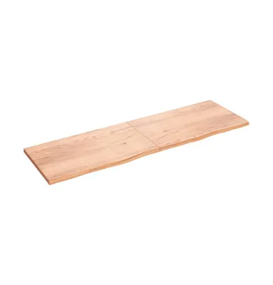 Wall Shelf Light Brown 78.7"x23.6"x(0.8"-1.6") Treated Solid Wood Oak