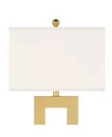 Marshall Modern Glam Luxury Table Lamp 30" Tall Gold Metal Open Base Oatmeal Rectangular Shade Decor for Living Room Bedroom House Bedside Nightstand