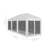 Party Tent with 8 Mesh Sidewalls 29.5' x 9.8'