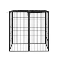 Dog Playpen Panels Black 19.7"x39.4" Powder-coated Steel