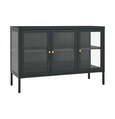 Sideboard Anthracite 41.3"x13.8"x27.6" Steel and Glass