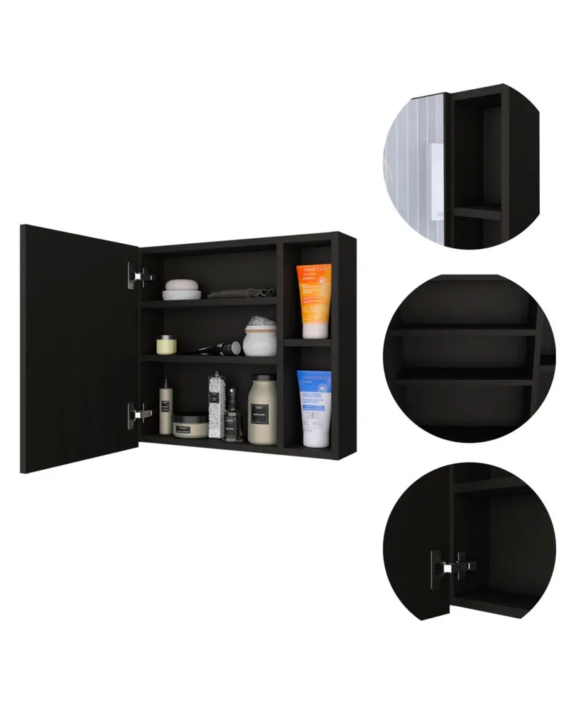 Simplie Fun Oman Medicine Cabinet, Three Internal Shelves, Single Door, Two External Shelves