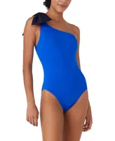 kate spade new york Women's One-Shoulder Bow-Tie Swimsuit