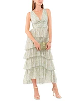 1.state Women's Sleeveless Tiered Maxi Dress