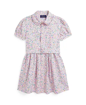 Polo Ralph Lauren Toddler and Little Girls Belted Floral Cotton Oxford Dress
