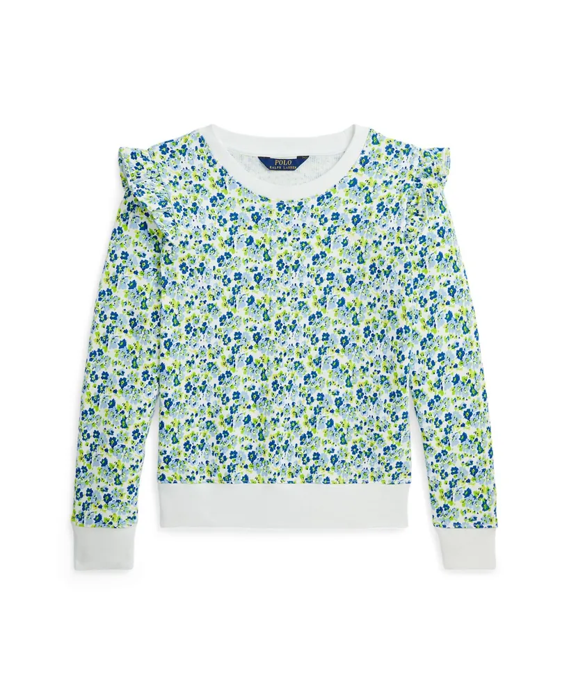 Polo Ralph Lauren Big Girls Floral Ruffled French Terry Sweatshirt