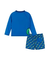 Andy & Evan Toddler Boys Toddler/Child Alligator Graphic Raglan Rashguard and Boardshort