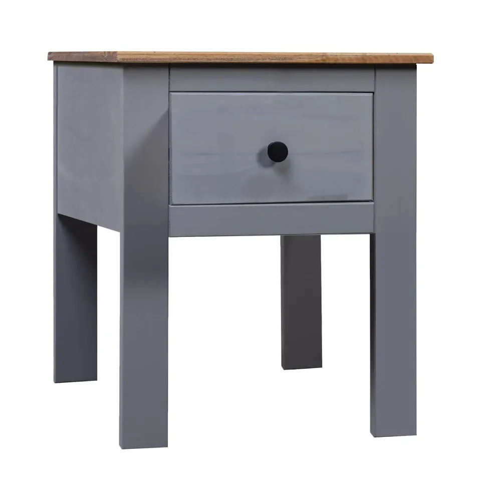 Bedside Cabinet Gray 18.1"x15.7"x22.4" Pine Panama Range