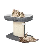 Vebreda Sugift Modern Cat Tree Tower with Large Plush Perch and Sisal Scratching Plate