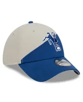 Men's New Era Cream, Royal Indianapolis Colts 2023 Sideline Historic 39THIRTY Flex Hat