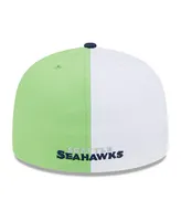 Men's New Era Neon Green, College Navy Seattle Seahawks 2023 Sideline 59FIFTY Fitted Hat