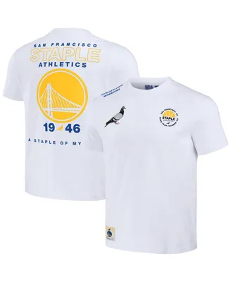 Men's Nba x Staple White Distressed Golden State Warriors Home Team T-shirt