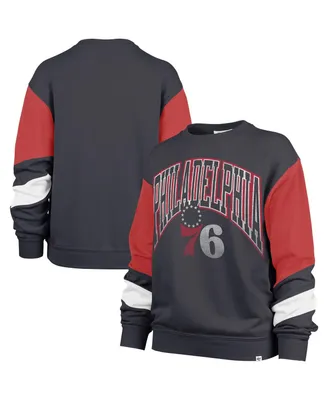 Women's '47 Brand Gray Philadelphia 76ers 2023/24 City Edition Nova Crew Sweatshirt