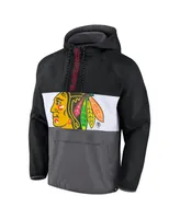 Men's Fanatics Black Chicago Blackhawks Flagrant Foul Anorak Raglan Half-Zip Hoodie Jacket