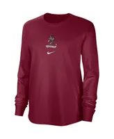 Women's Nike Crimson Distressed Alabama Crimson Tide Vintage-Like Long Sleeve T-shirt