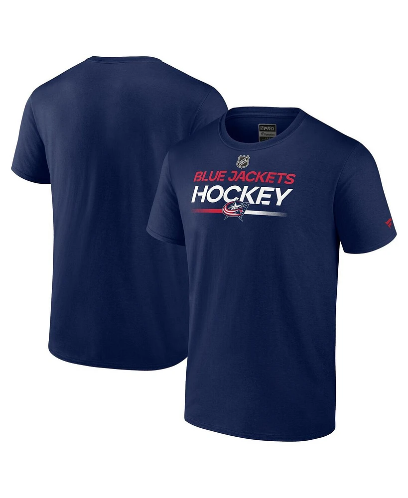 Men's Fanatics Navy Columbus Blue Jackets Authentic Pro Primary Replen T-shirt