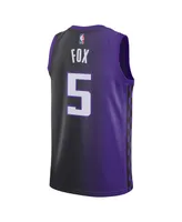 Men's and Women's Jordan De'Aaron Fox Purple Sacramento Kings Swingman Jersey - Statement Edition