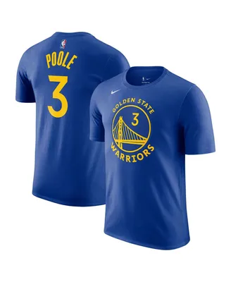 Men's Nike Jordan Poole Royal Golden State Warriors Icon 2022/23 Name and Number T-shirt
